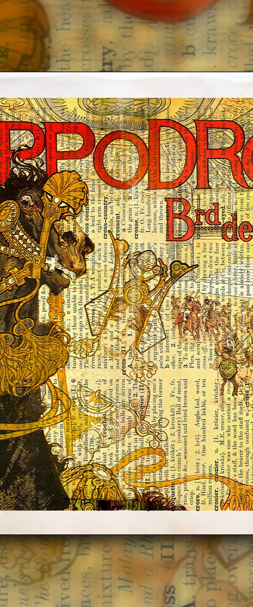 L'Hippodrome, Boulevard de Clichy - Collage Art Print on Large Real English Dictionary Vintage Book Page by Jakub DK - JAKUB D KRZEWNIAK