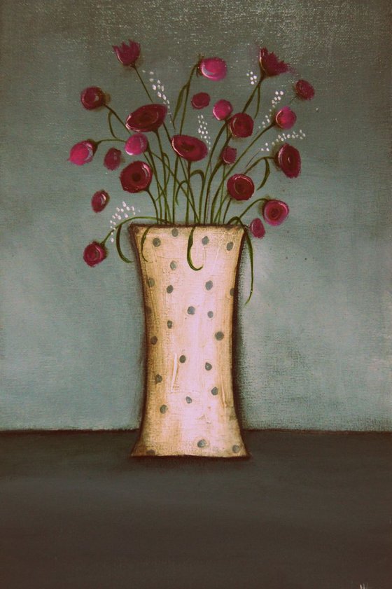 Vintage Vase of Flowers..,