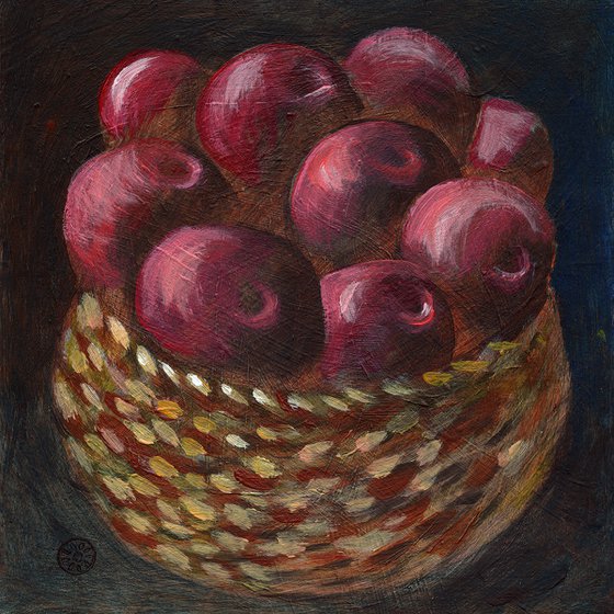 Apples In A Wooven Basket