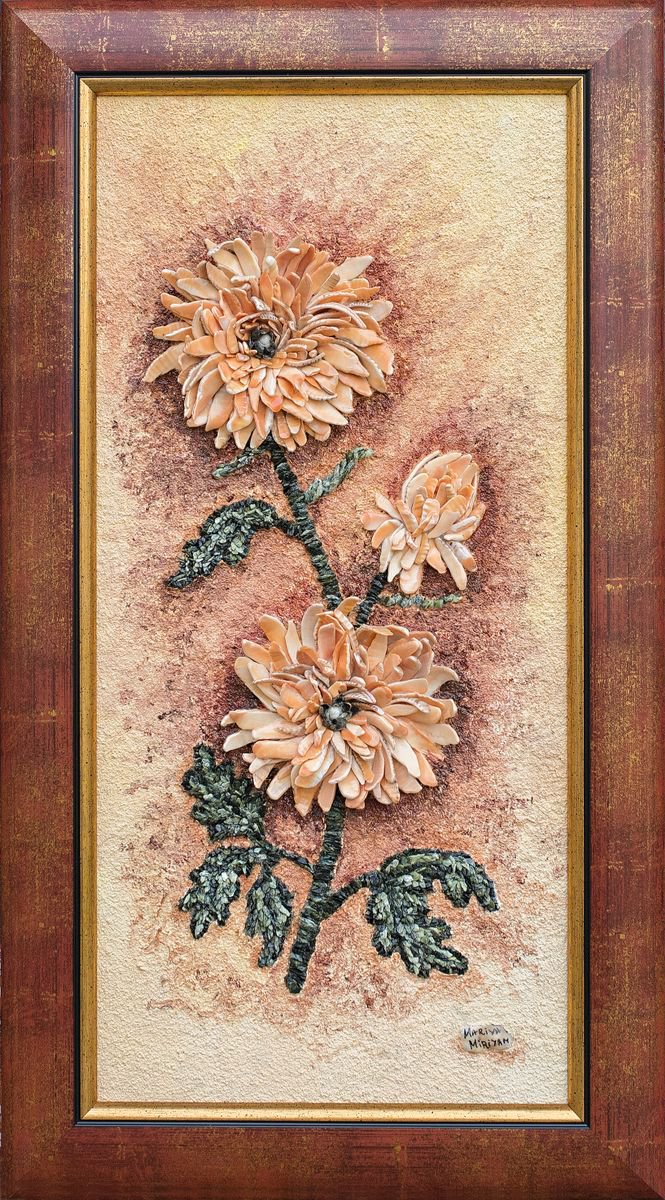Fiery chrysanthemums by Miriyam