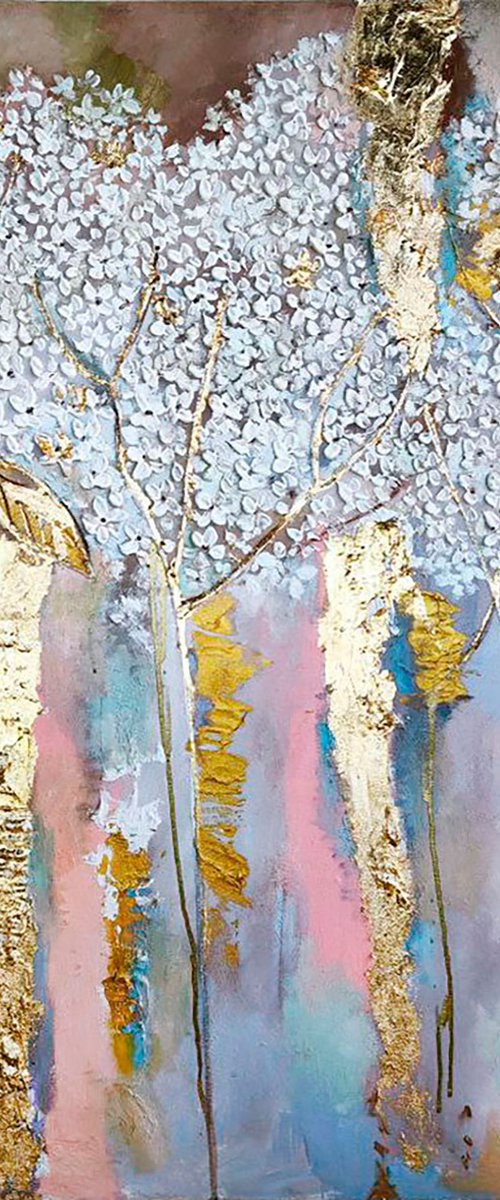 Abstract painting with gilding by Annet Loginova