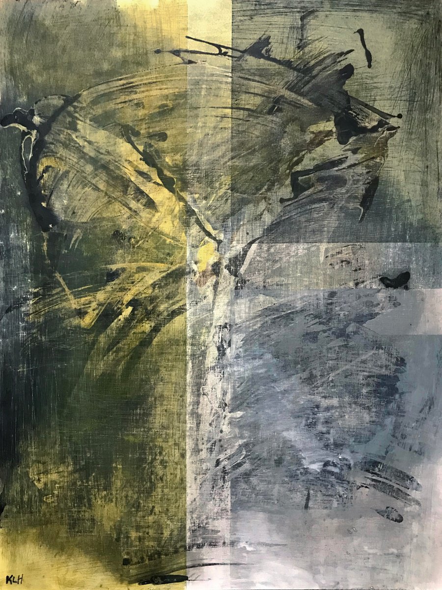 Organic Abstract Oil Painting By Kris Haas, 19 X 24", Worn & Torn #10, Original Artwork