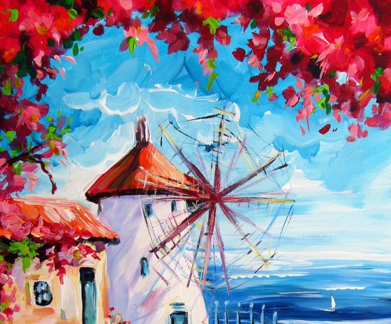 Seascape with mill