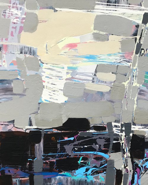 Gray in Portland, Abstract Original oil painting, Handmade artwork, One of a kind by Vahe Yeremyan