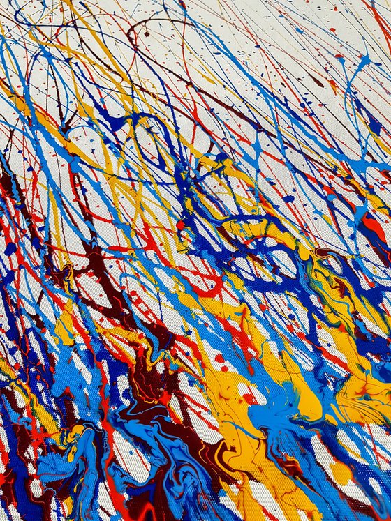 Sprucigi N-26 (H)137x(W)158 cm. Colorful Splash Abstract Painting