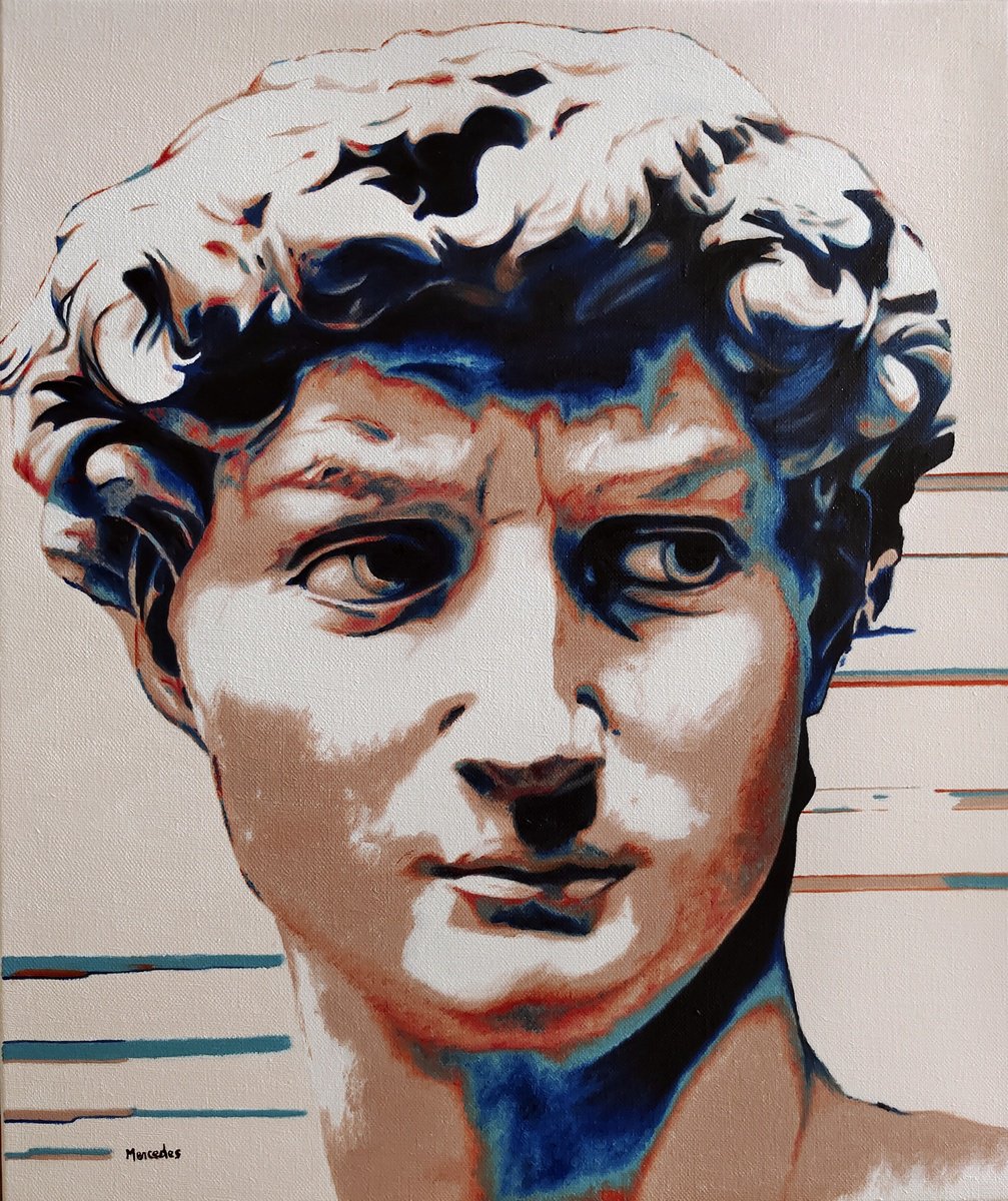 Urban And Pop Oil Painting , David By Michelangelo By Mercedes Soret, 18 X 22, Artwork For Sale On Artfinder