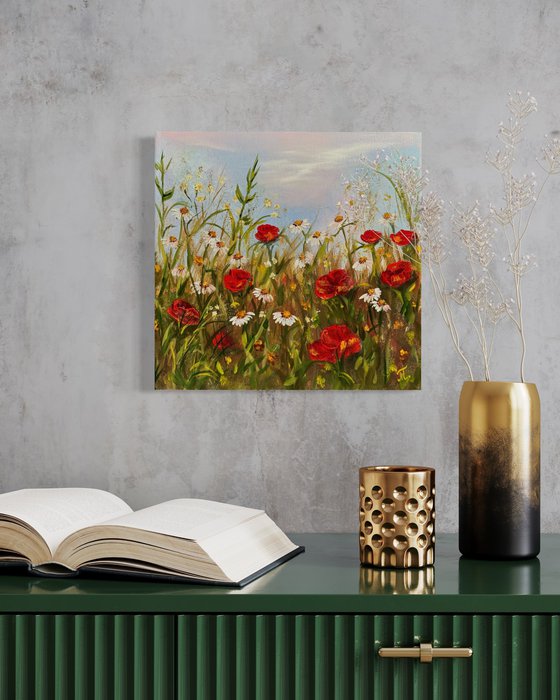 Red poppies -3Dcanvas