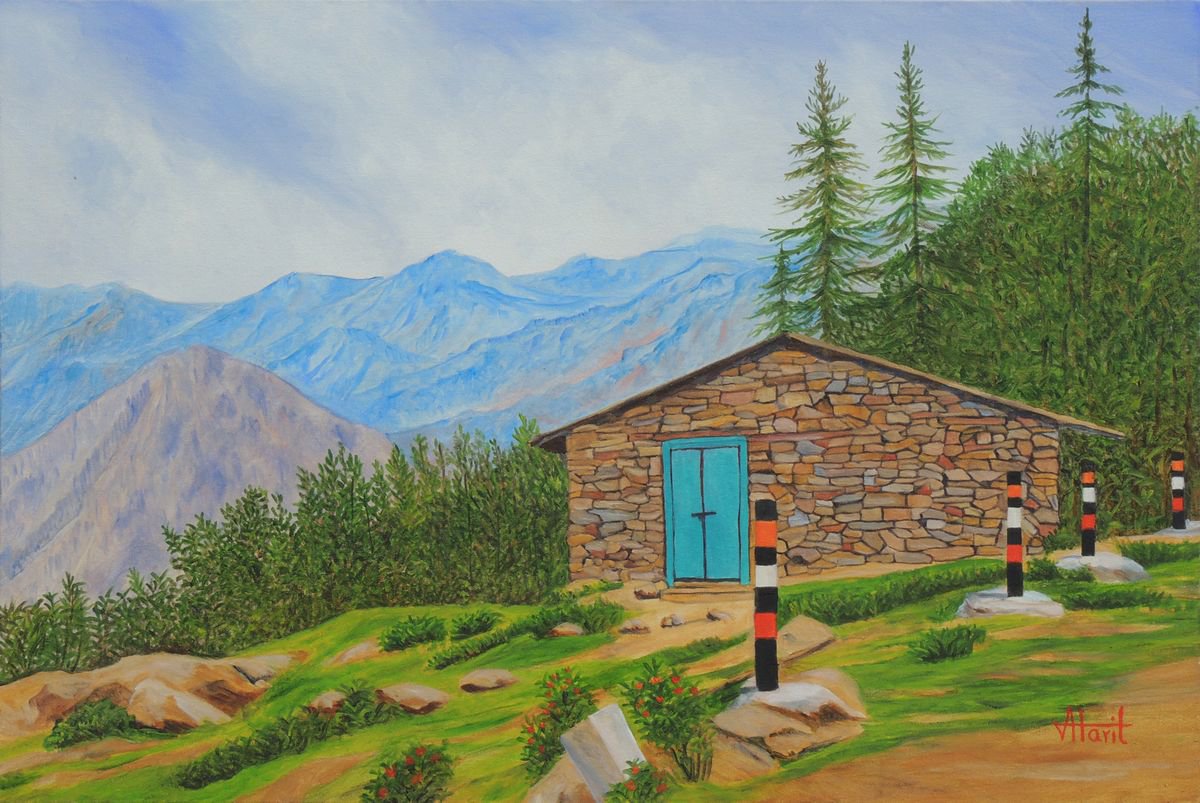 Expressive Landscape Oil Painting By Ajay Harit, 36 X 24, Stillness, Original Artwork