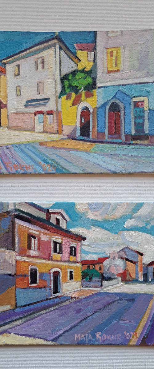 Set of two paintings, 4 by Maja Đokić Mihajlović
