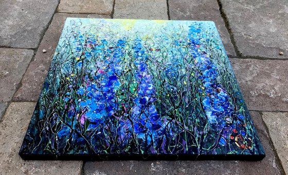 Delphiniums - Original Painting   by Olena Art