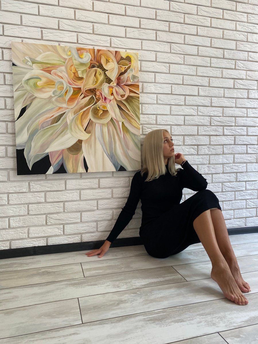 Magic Dahlia Petals By Anna Lyashenko, 31 X 31, Artwork For Sale On Artfinder
