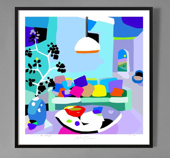 Near the sofa (pop art, interior, home)