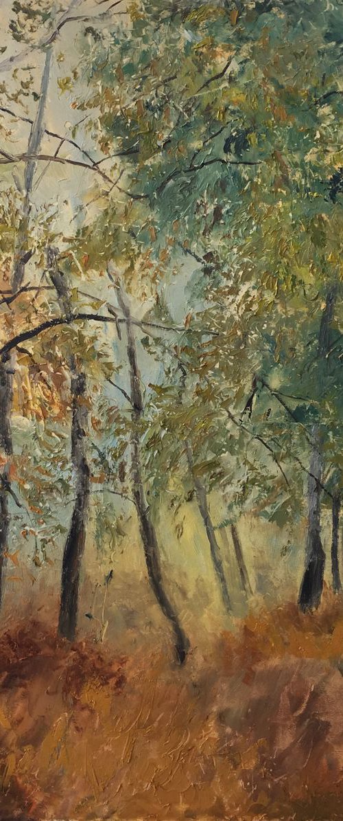 Autumn Trees Painting,Landscape Artwork,Autumn Forest by Leo Khomich