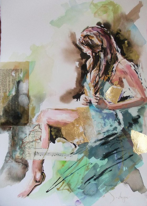 Feminine II- Woman Watercolor Painting