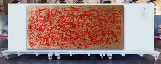 Red  Energy- Style Jackson Pollock
