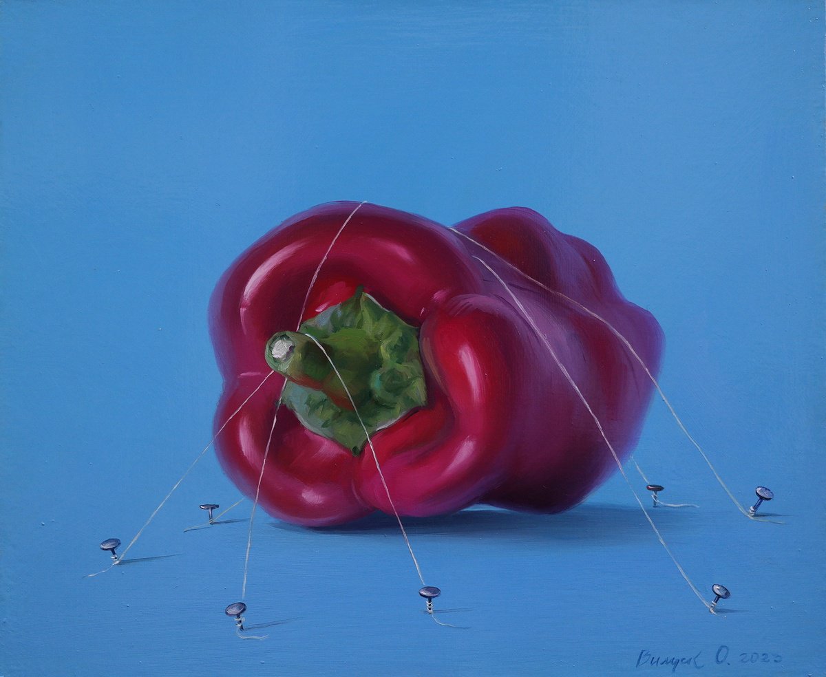 Photorealistic Still Life Oil Painting By Lena Vylusk, 12 X 10", "Gulliver", Original Artwork