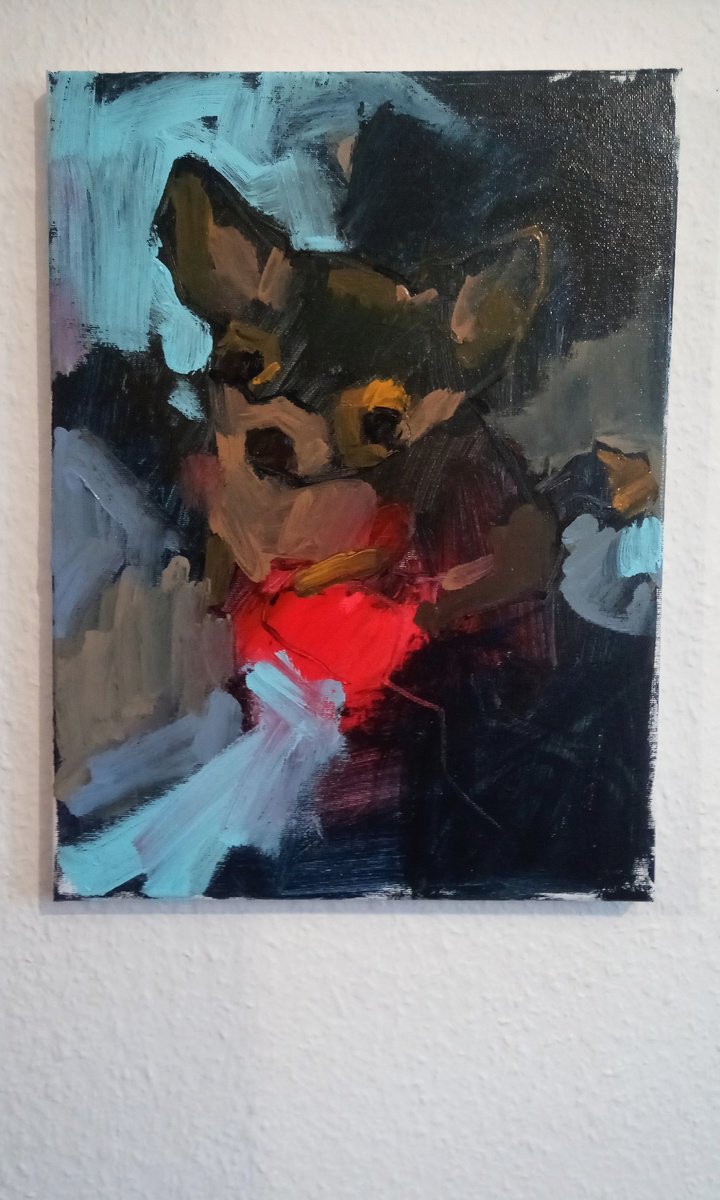 Expressive Animal Painting By Valerie Lazareva, 12 X 16", #82/24 Chihuahua, Original Artwork