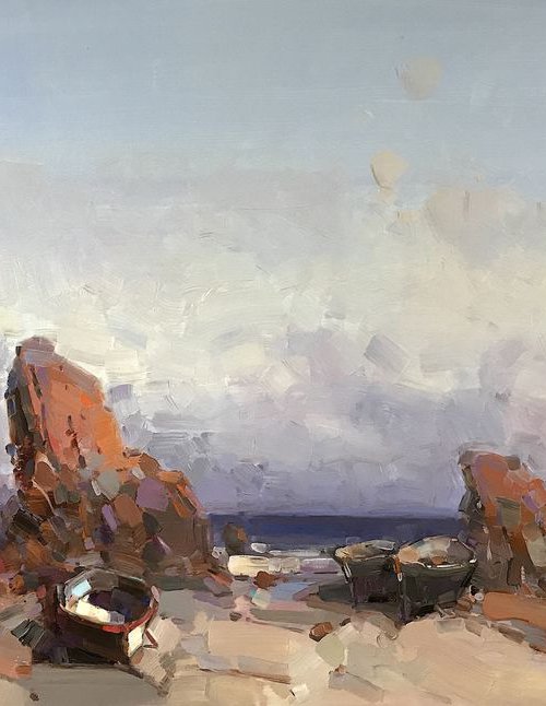 The Cliffs, Original oil painting, Handmade artwork, One of a kind by Vahe Yeremyan