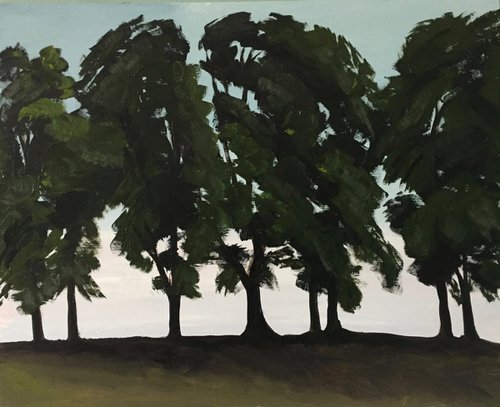 'Summer trees against the light, Inverleith Park, Edinburgh' by Stephen Howard Harrison