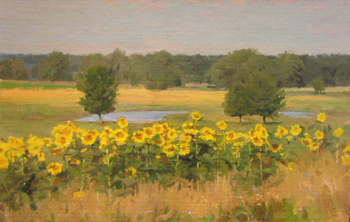 Photorealistic Oil Painting , Sunflowers By Viktoriia Pidvarchan, 12 X 7, Artwork For Sale On Artfinder