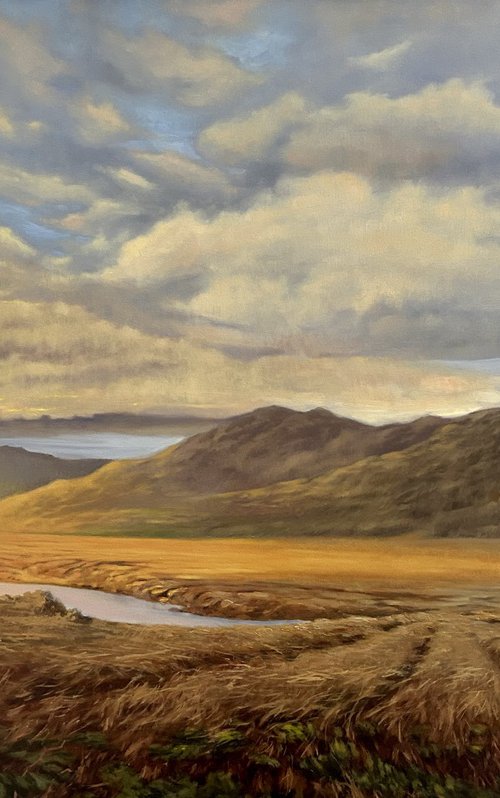 Early sunset over the mountains by Alina Karpova