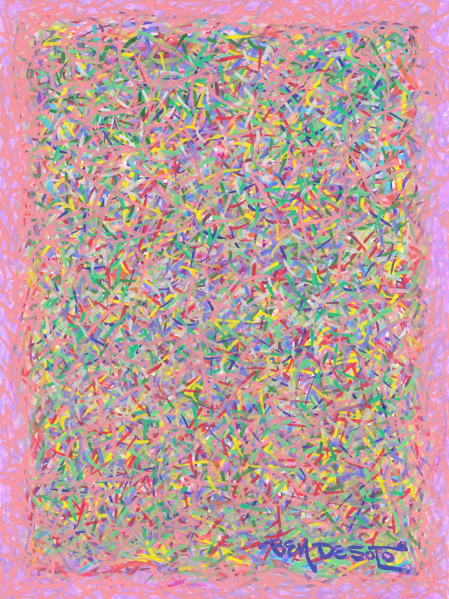 Abstract Acrylic Painting By Ben De Soto, 9 X 12, Party Time Abstract, Original Artwork