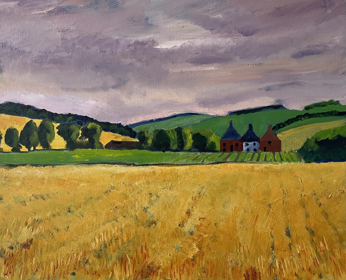 Farm Buildings Near Cupar By Stephen Howard Harrison, 24 X 20, Artwork For Sale On Artfinder