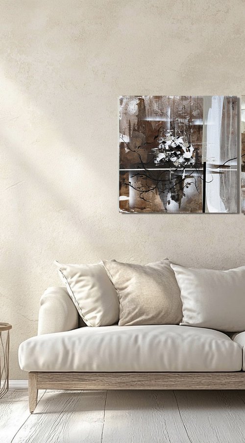 Measured Silence diptych set by Tatiana Malinovscaia