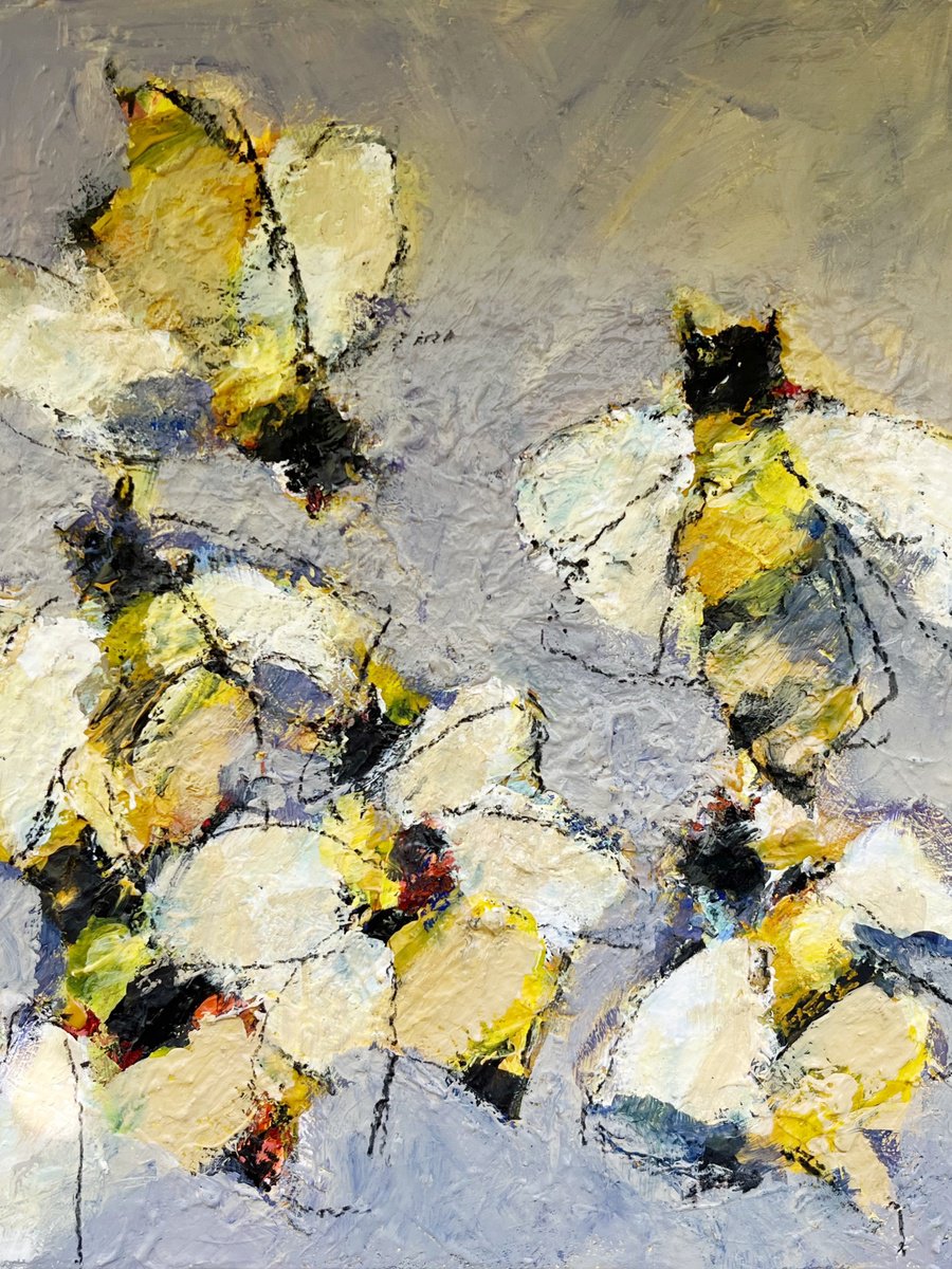 Impressionistic Animal Painting By Irene Wilkes, 12 X 16, Buzzing, Original Artwork