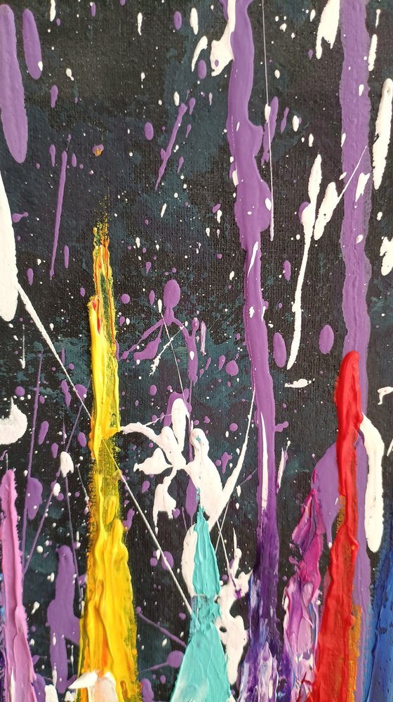 Yacht racing in bright colors