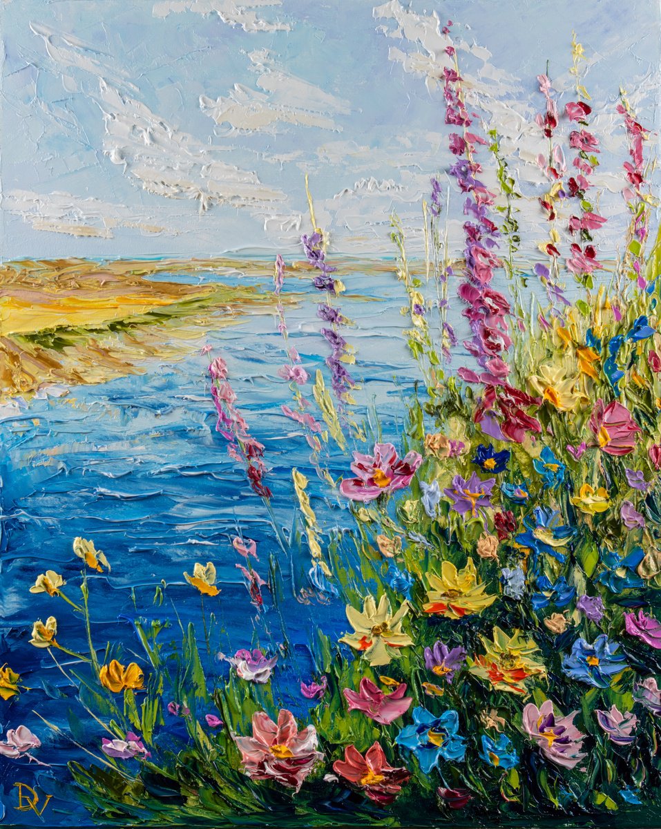 Impressionistic Landscape Oil Painting By Vladyslav Durniev, 16 X 20", Summer Serenade, Original Artwork