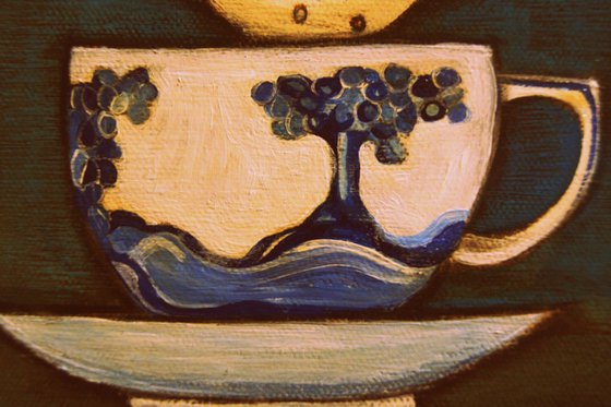 Bird In A Blue Spode Tea-Cup..