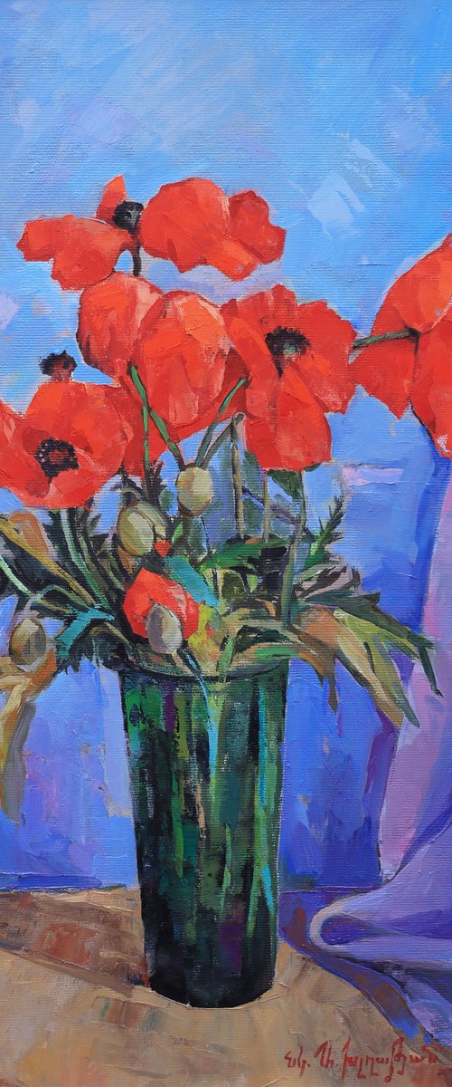 Vase of Wild Poppies by Aramayis Khlghatyan