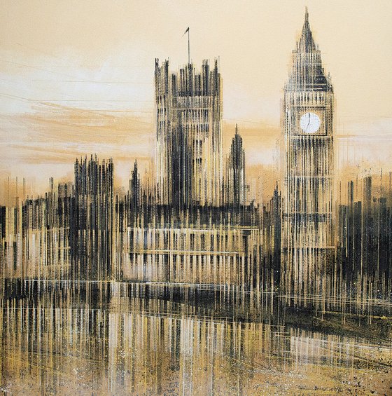 London - Big Ben and The Houses Of Parliament In Late Evening Light