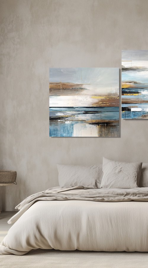 Shoreline Reflections Diptych by Tatiana Malinovscaia