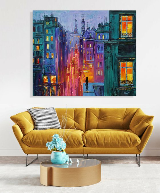 City Cat and Night Lights