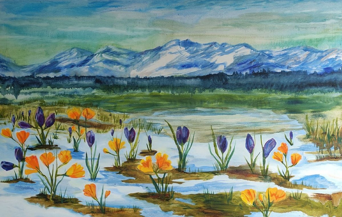 Spring Flowers at Mountains by VedrinaArt