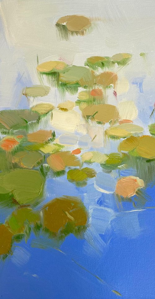 Lilies Garden, Original oil painting, Handmade artwork, One of a kind by Vahe Yeremyan