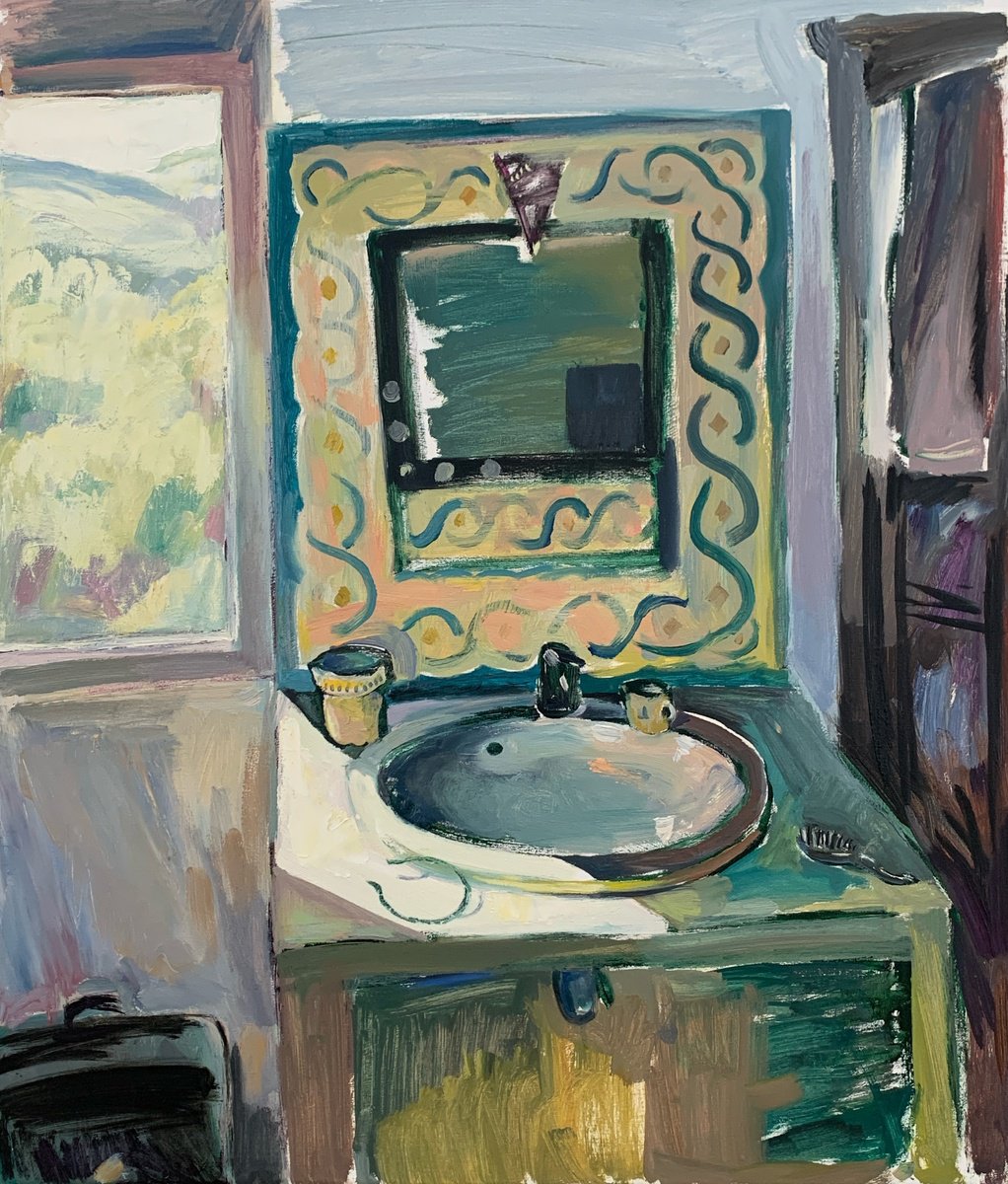 Bathroom In Corsica By Natalia Matveeva, 24 X 28, Artwork For Sale On Artfinder