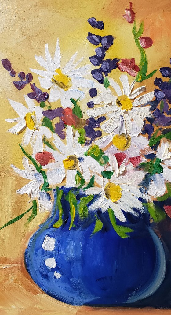 "Sitting in the Sun" - Still Life - Daisies - Flowers