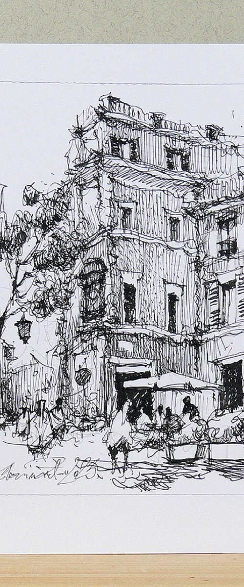 Rome, Trastevere, Ink Drawing. by Marin Victor