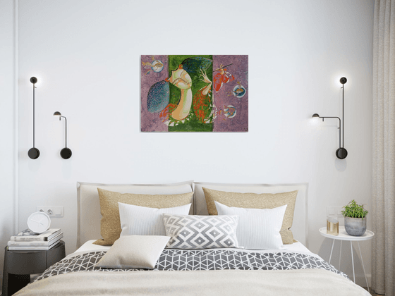 Ocean music (50x70cm, oil painting, modern art, ready to hang)