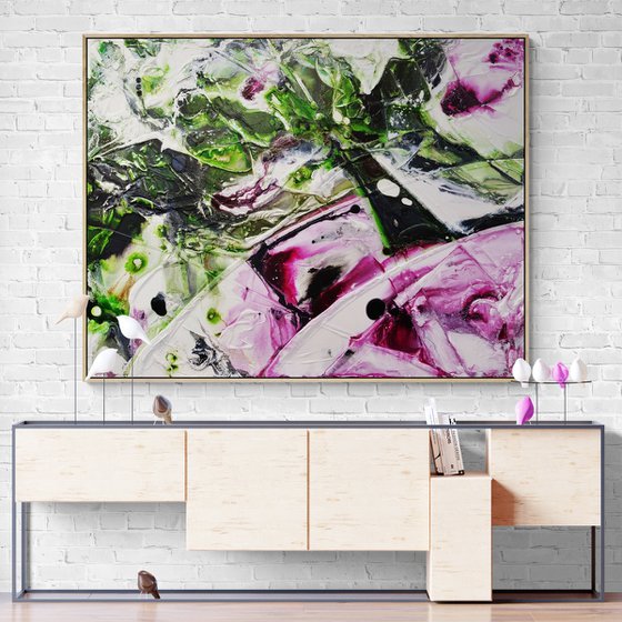 Seeded Violet 140cm x 180cm Textured Abstract Art
