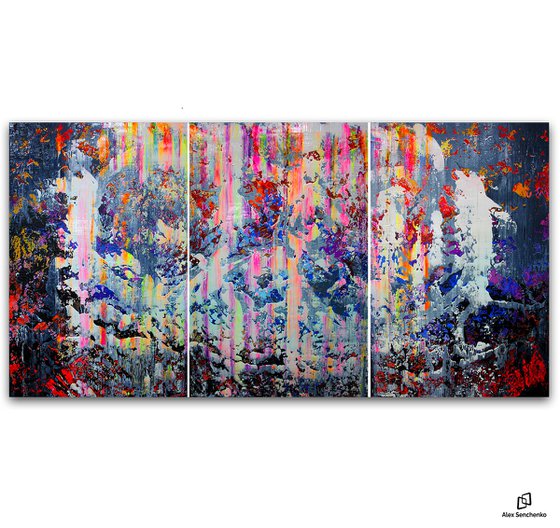 180x90cm. / Abstract triptych / Abstract 124