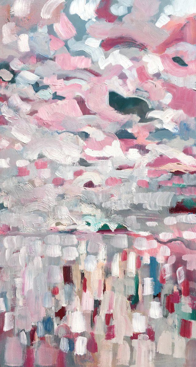 Impressionistic Landscape Oil Painting By Guy Pickford, 12 X 24, Escape Oneself, Original Artwork