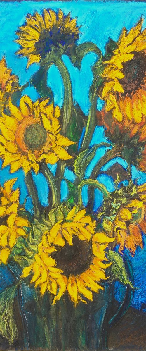 Sunflowers Van Gogh influence by Patricia Clements