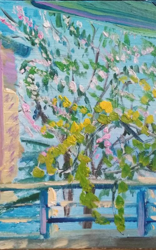 Veranda with grapes in the Country House Plein Air Painting by Dmitry Fedorov