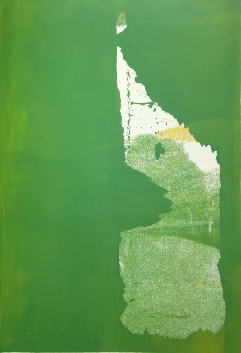 Organic Abstract Limited Edition Print By Sandra Haney, 19 X 28", Outside, Original Artwork