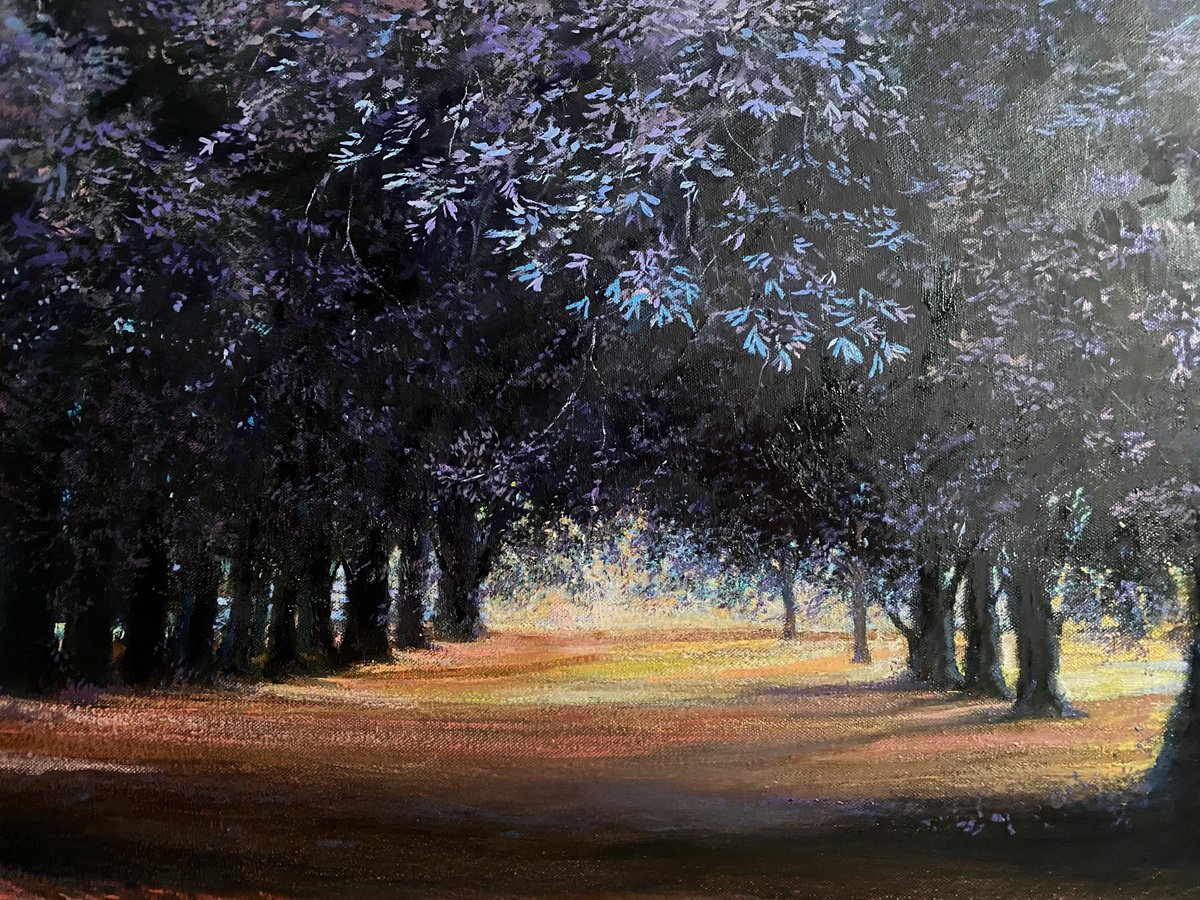 Impressionistic Landscape Oil Painting By Simon Jones, 33 X 24", Barton Park, Original Artwork