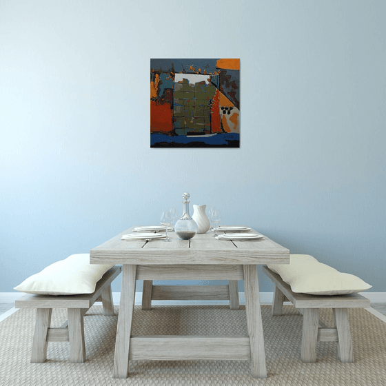The opposite side (70x70cm, oil painting, ready to hang)